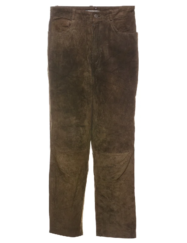 Today's Special Brown Suede Trousers - W28 L30