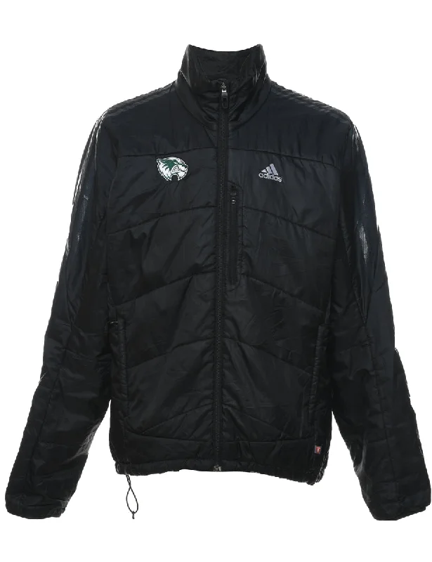Savings Event Black Zip-Front Adidas Puffer Jacket - L