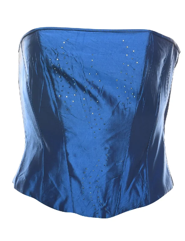 Exclusive Weekend Offers Inside Blue Classic Metallic Sequined Corset - S