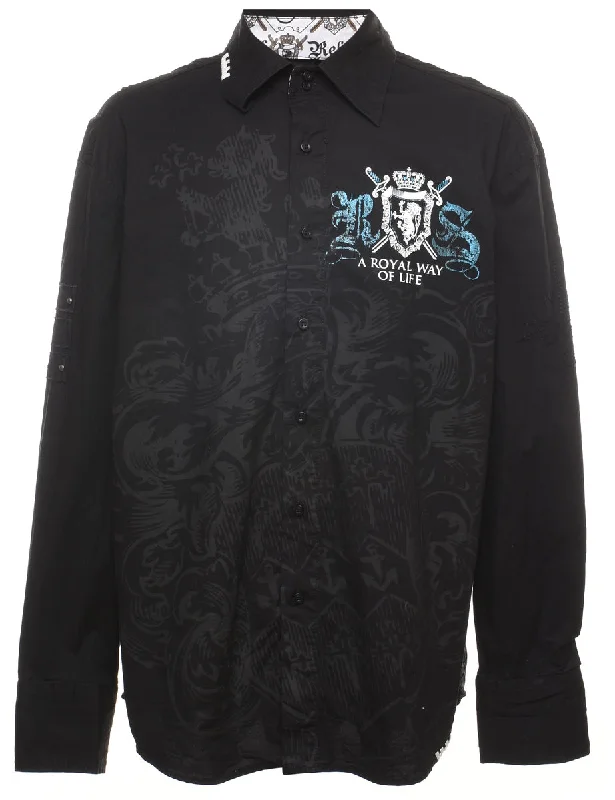 Super Savings Black Rebel Spirit Printed Shirt - XL