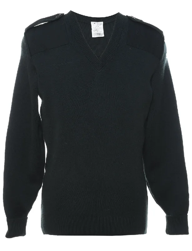 Black Knit Jumper - M