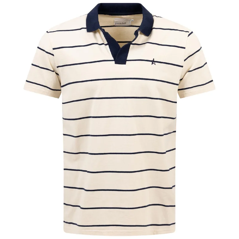 Value Deals Capri Collar Polo Natural/Deep Navy - AW24