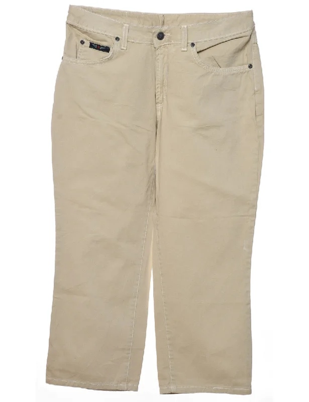 Beige Cropped Classic Chinos - W31 L25