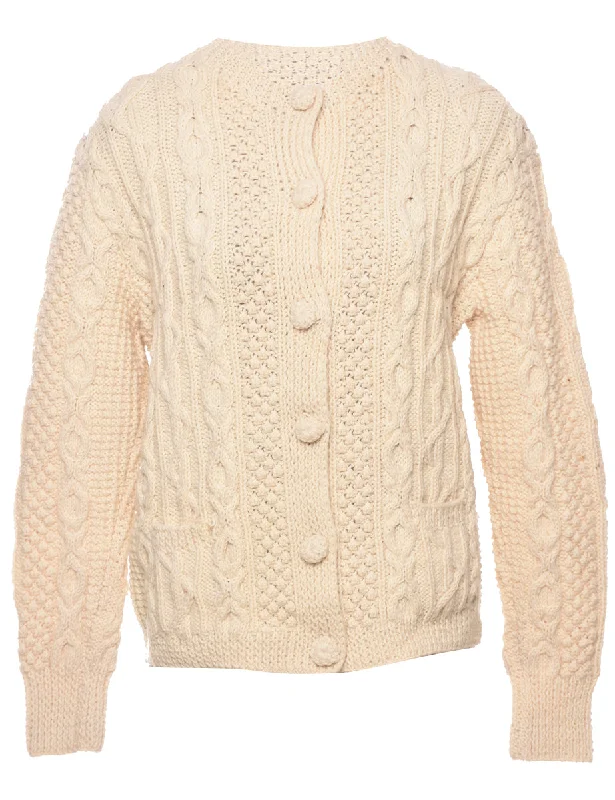 Act Now Cable Knit Cardigan - L