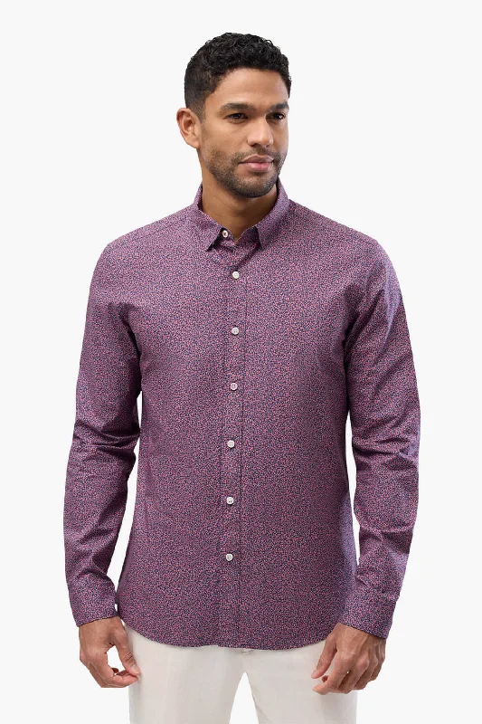 Weekend Savings Spectacular Brooksfield | Geometric Floral Print Casual Shirt
