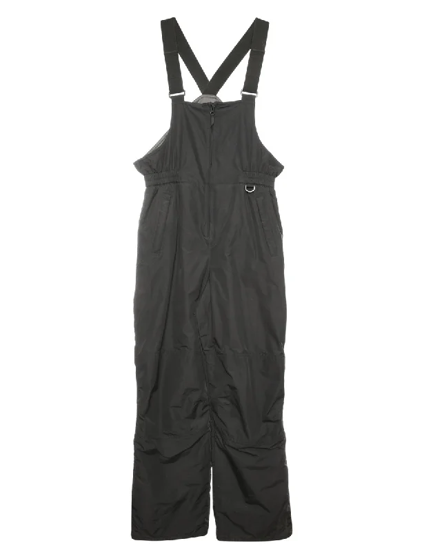 Reduced Rates Black Zip Front Salopettes - M