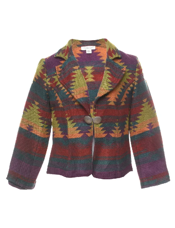 Aztec Design Multi-Colour Tapestry Jacket - S