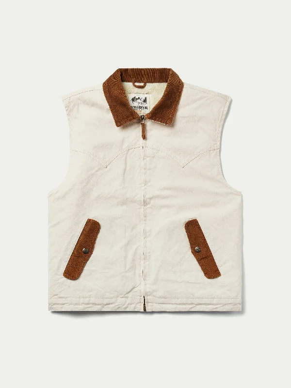 Unbeatable Prices Zip Canvas Vest with Sherpa Lining