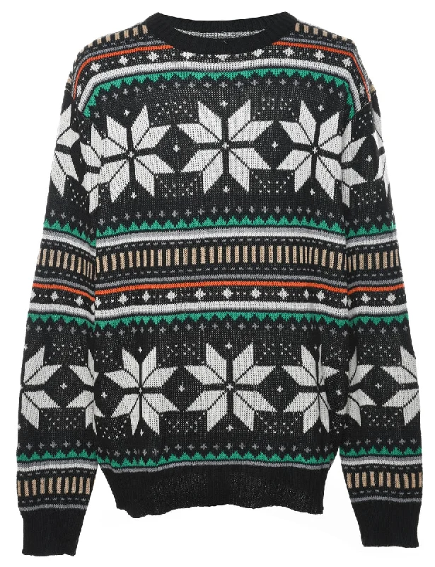 New Deals Black Nordic Jumper - XL