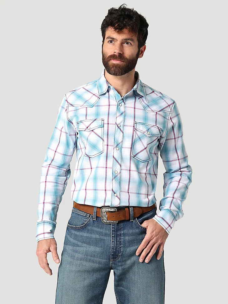 Weekend Bargains to Celebrate WRANGLER 20X COMPETITION ADVANCED COMFORT SOARING BLUE LONG SLEEVE SHIRT