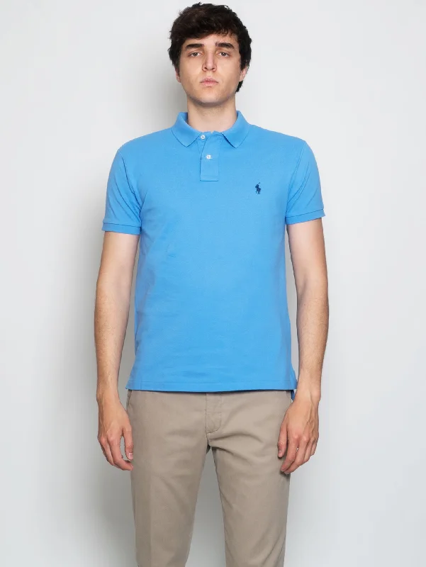 Markdowns Polo in Piqué Slim Fit Celeste