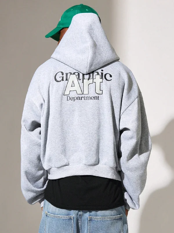 Oversized Fit Overhead Hoodie With Graphic Print