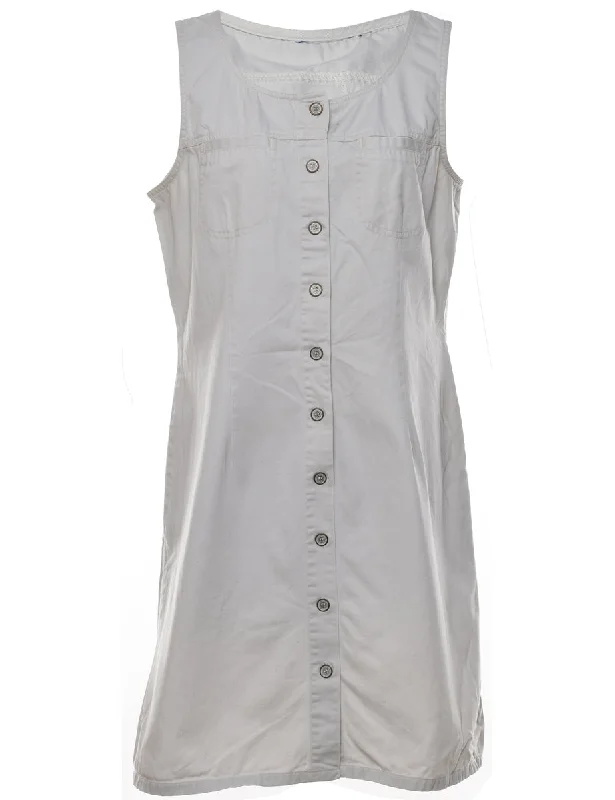 Price Cut Button Front Off White Dress - M
