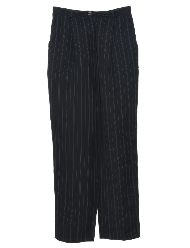 Unbeatable Prices Black Pinstriped Trousers - W26 L29