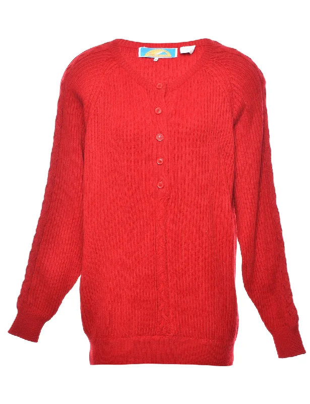 Final Sale Button Through Red Jumper - L
