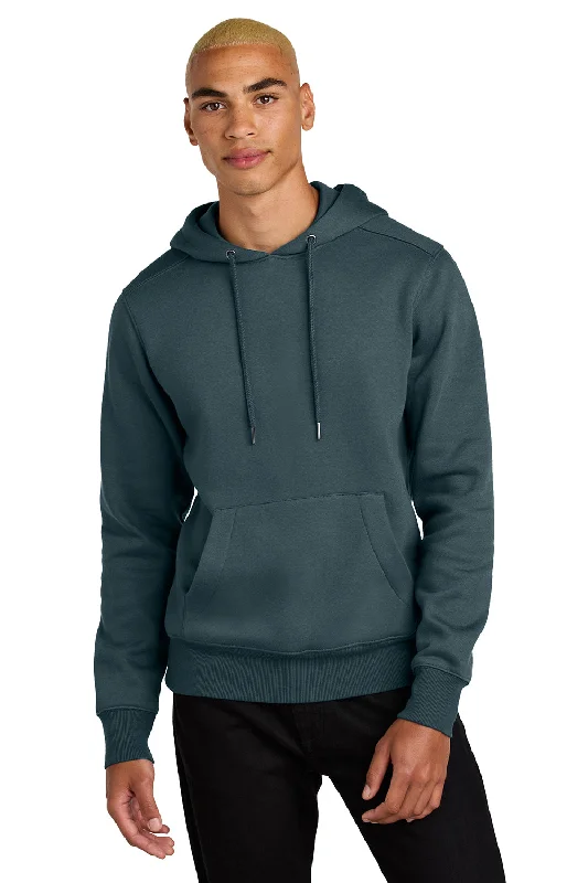Big Discounts District Mens Perfect Weight Fleece Hooded Sweatshirt Hoodie w/ Pouch Pocket - Deep Steel Blue