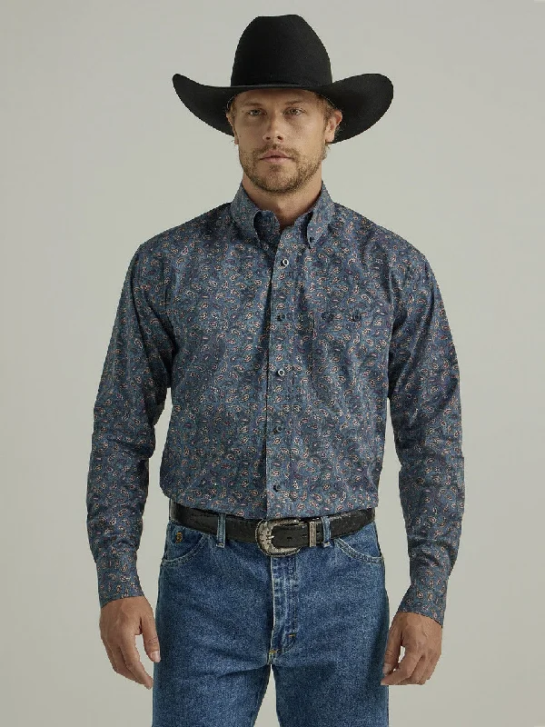 Weekend Deals to Make You Smile WRANGLER GEORGE STRAIT BLUE PAISLY MENS SHIRT