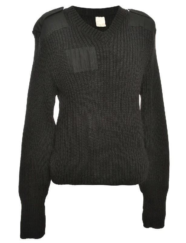 Deep Discounts Black Long Sleeved Jumper - L