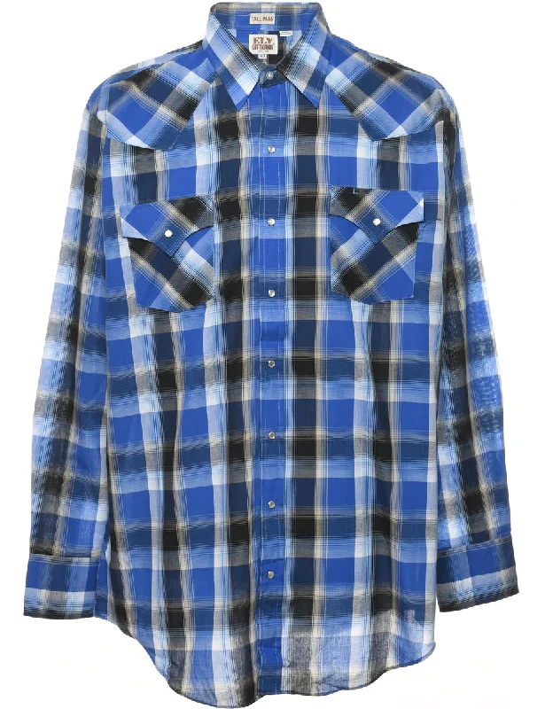 Crazy Deal Blue & Black Classic Checked Shirt - XL