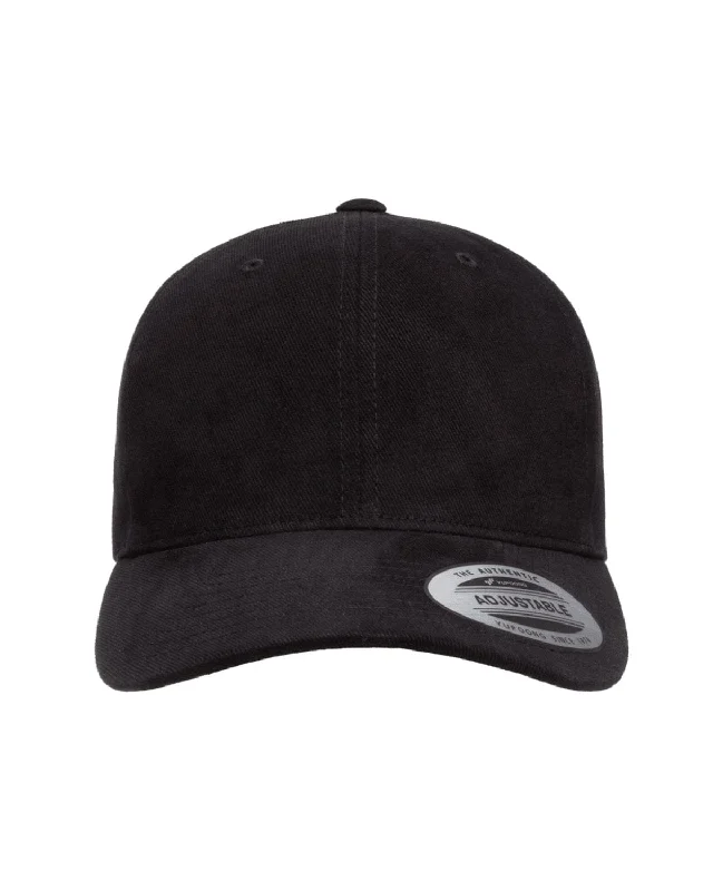Final Offer Yupoong Brushed Cotton Twill Mid-Profile Cap | Black