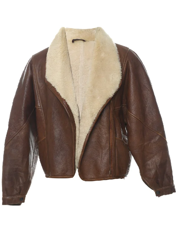 Special Savings Brown Suede Shearling Coat - L