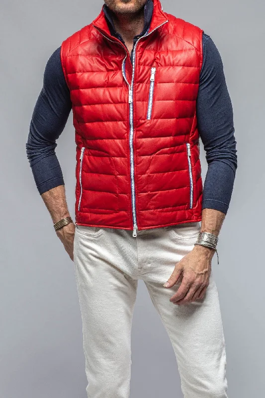 Amazing Deals Saxan Leather Vest In Red