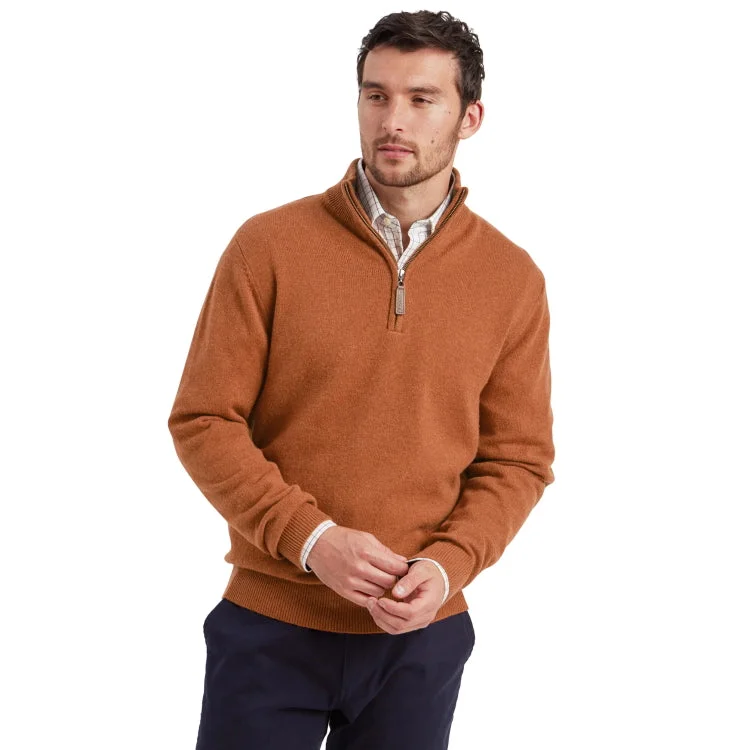 Schoffel Lewis Lambswool 1/4 Zip Jumper - Brick