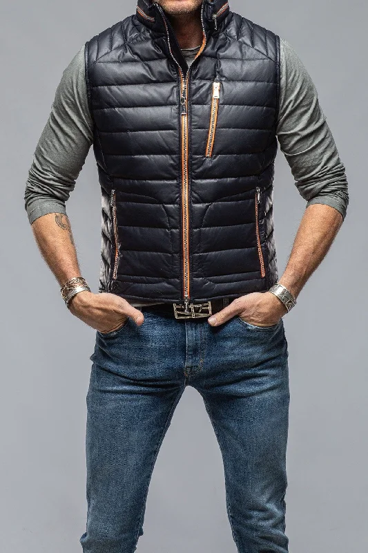 Bargain Blast Saxan Leather Vest In Navy