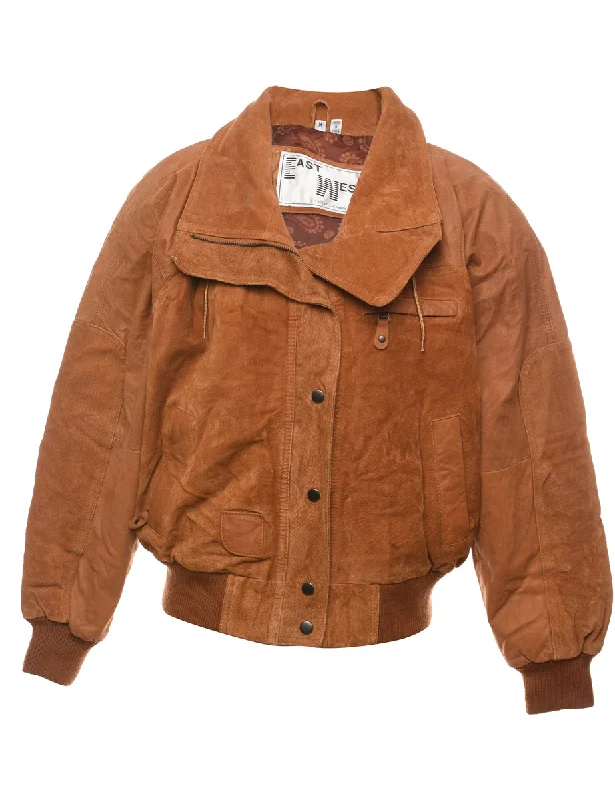 Instant Savings Brown & Paisley Lined Suede Jacket - M