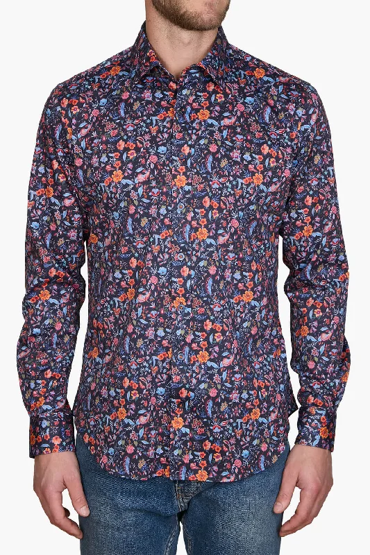 Markdown Sale Abelard | Primavera Print Knit Slim Fit Casual Shirt