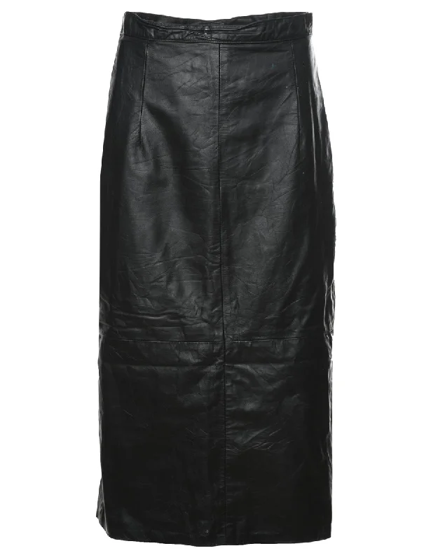 Weekend Offers That Amaze Black Leather Skirt - S