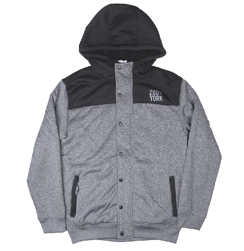 Price Fest ZOO YORK LOGO SHERPA JACKET BLACK MARLED - ZY30H60