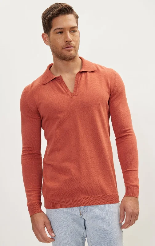 Today's Special Johnny-Collar Sweater Polo - Tile