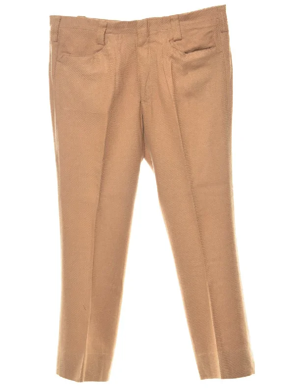 Act Fast Brown Classic Trousers - W34 L28