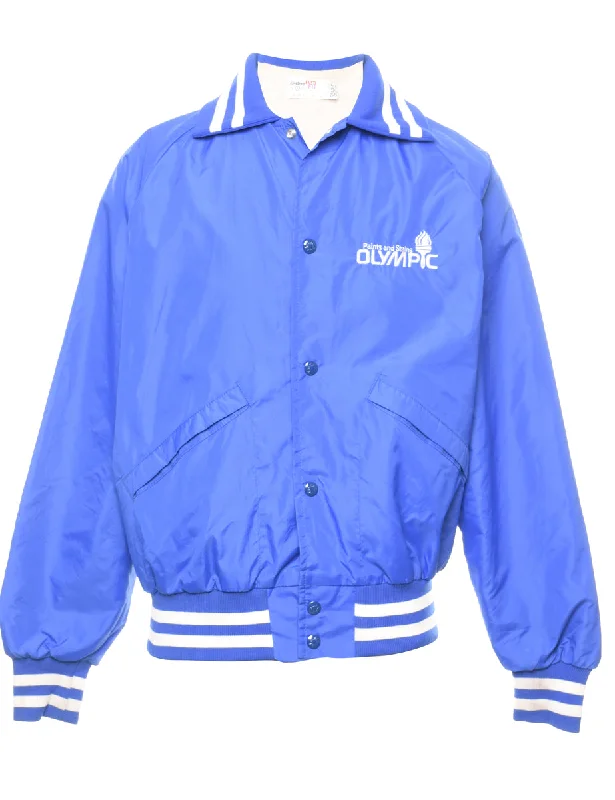 Major Deal Blue & White Varsity Style Nylon Jacket - S