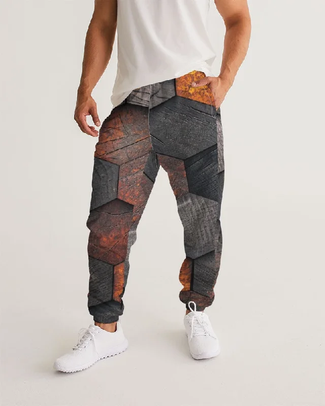 Cool stone hexagon patten 3D Men's All-Over Print Track Pants