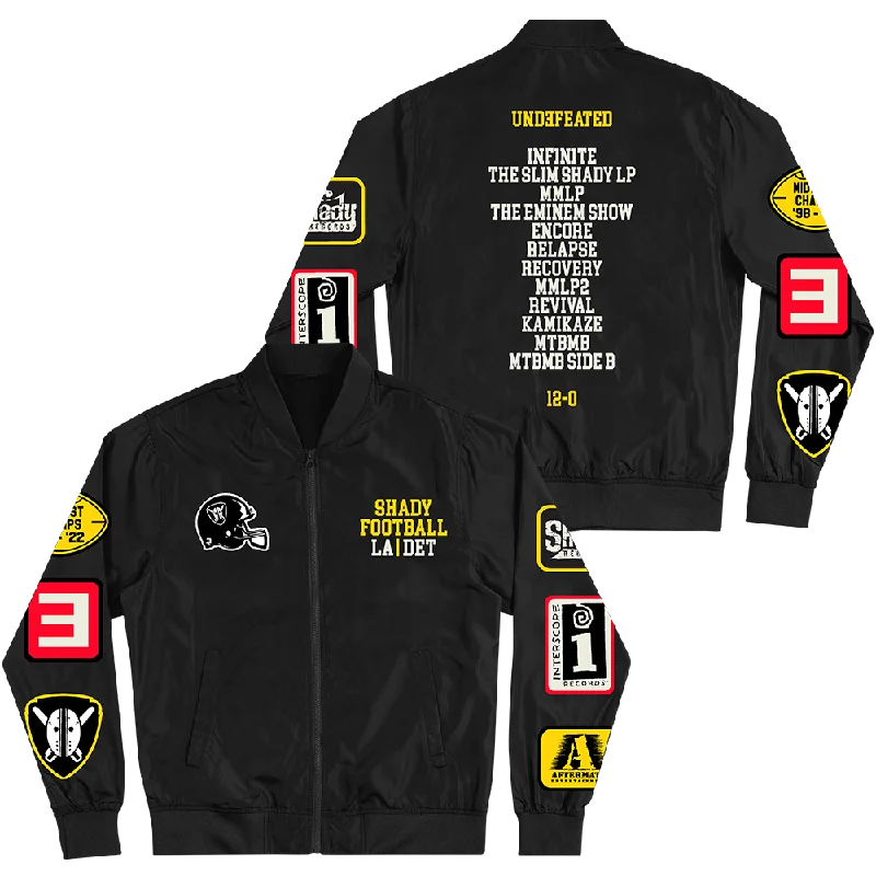 Steals and Deals Shady Football Lightweight Bomber Jacket (Black)