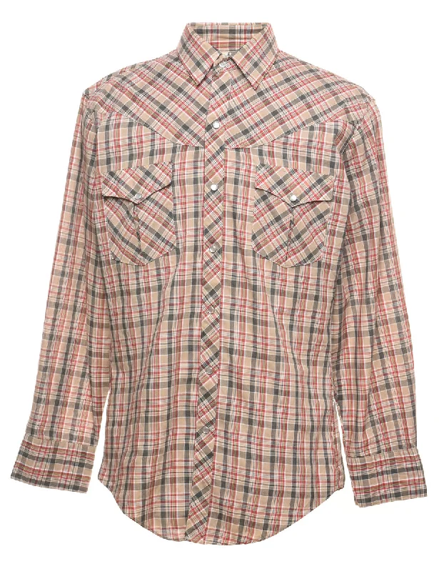 Customer Appreciation Sale Brown & Maroon Classic Checked Shirt - L