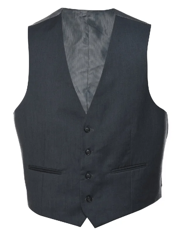 Final Markdown Button Front Grey Waistcoat - L