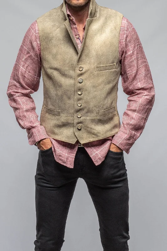 Buy Today Trapp Notch Collared Vest In Vintage Grey