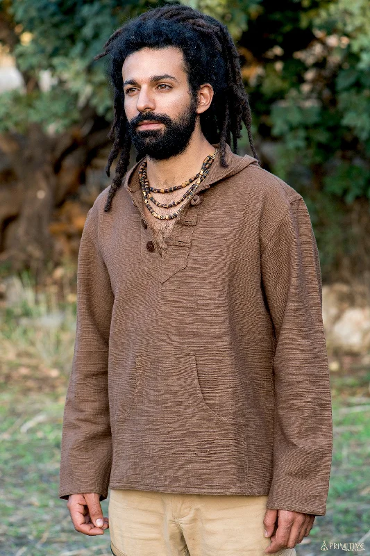 Sale Event Pullover with Hoodie ⫸ Handwoven Khadi Cotton