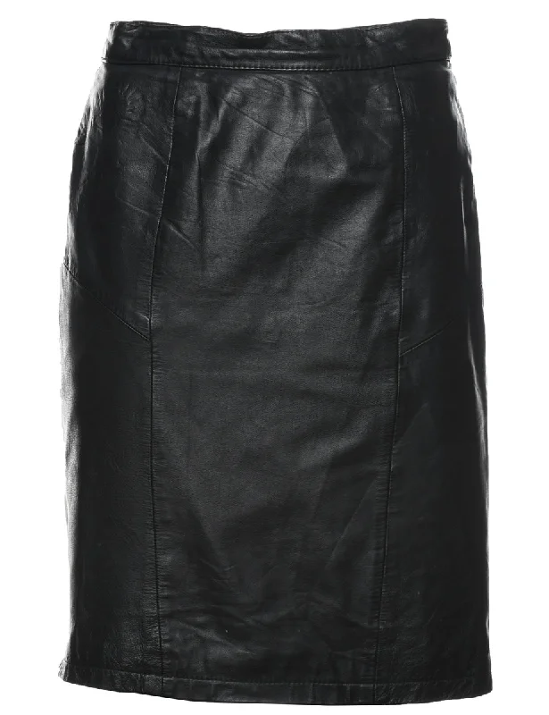 Super Sale Black Pencil Shape Leather Skirt - S