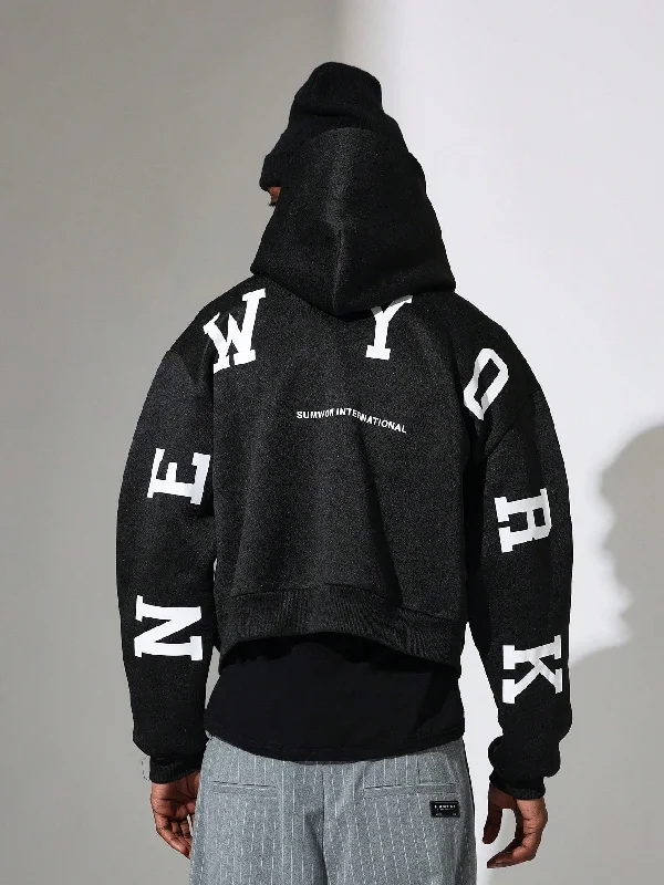 Price Buster Crop Fit Overhead Hoodie With Large Graphic Print
