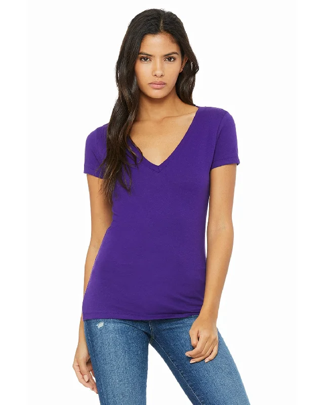 Weekend Discounts You Deserve Bella+Canvas Ladies Deep V-Neck T-Shirt | Team Purple