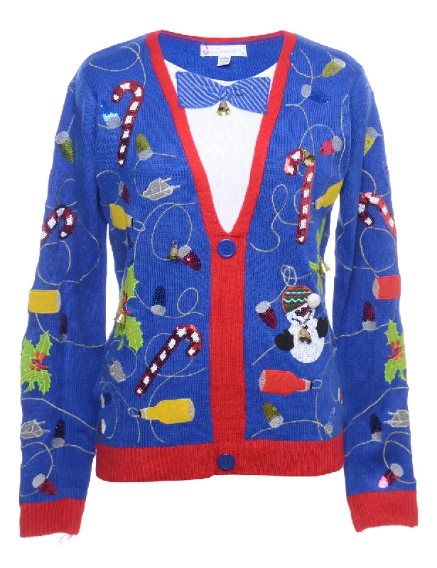 Beyond Retro Reworked Christmas Jumper With Bells - M