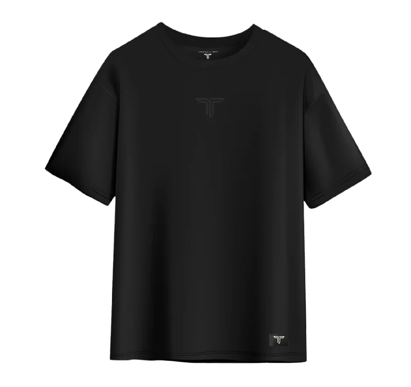 Logo Stack Oversized T-Shirt - Black