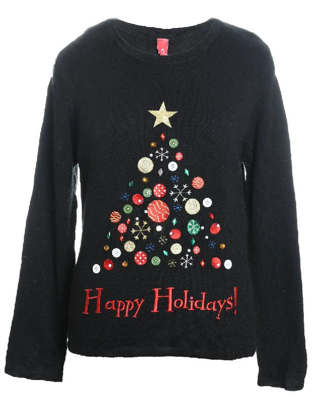 Black Christmas Jumper - L