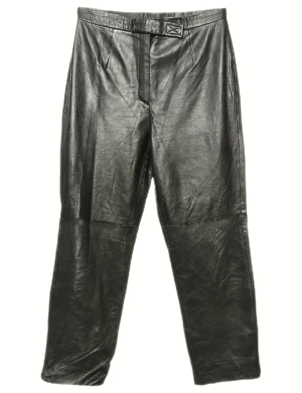Weekend Savings Extravaganza Black Leather Trousers - W32 L31