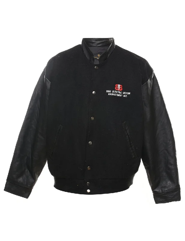 B&B Electric Motor Black Varsity Jacket - M