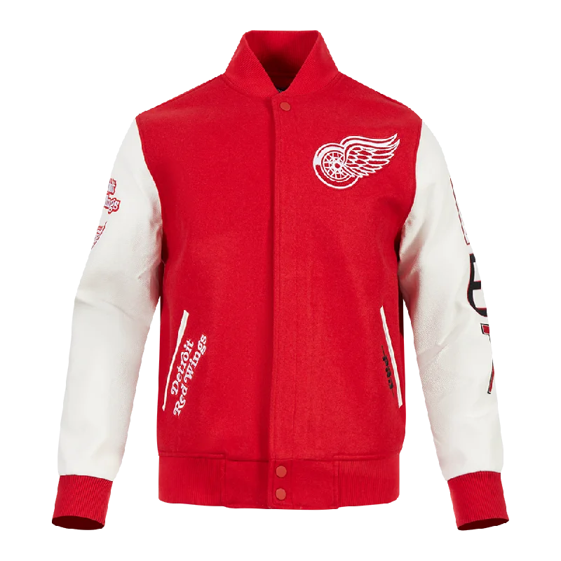 Weekend Deals That Wow NHL DETROIT RED WINGS CLASSIC MEN'S WOOL VARSITY JACKET (RED/WHITE)